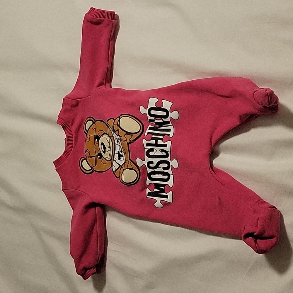 Moschino Pink Teddy Bear Footie